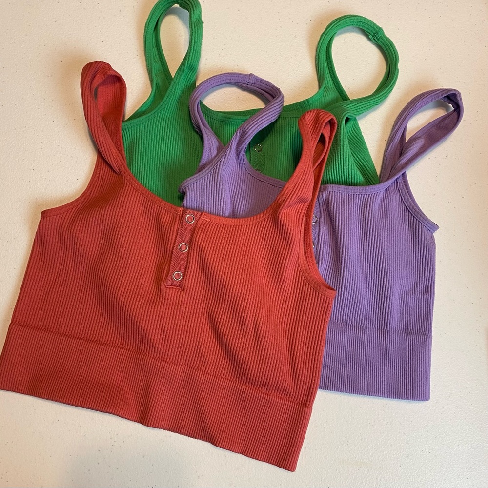 The Little Milk Bar Allie Bras x3 avocado, lover, and lavender haze large/xl